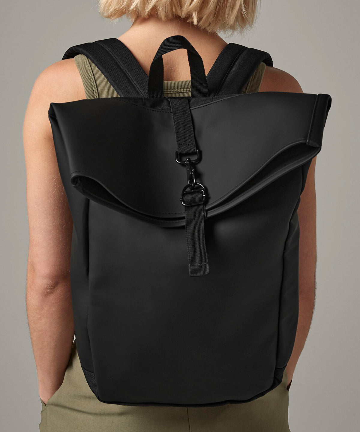 Matte PU Rolltop Backpack