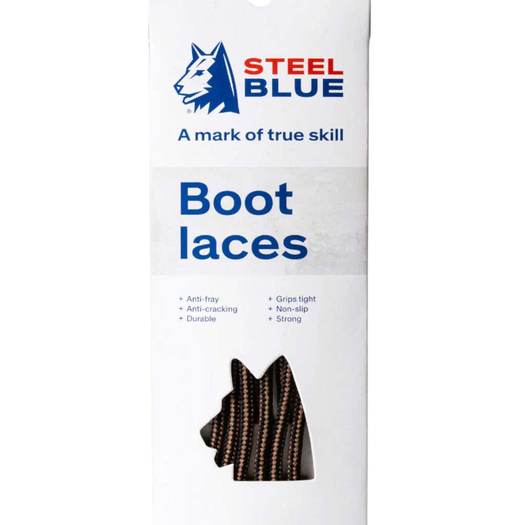 Steel Blue Nylon Laces - Black/Brown