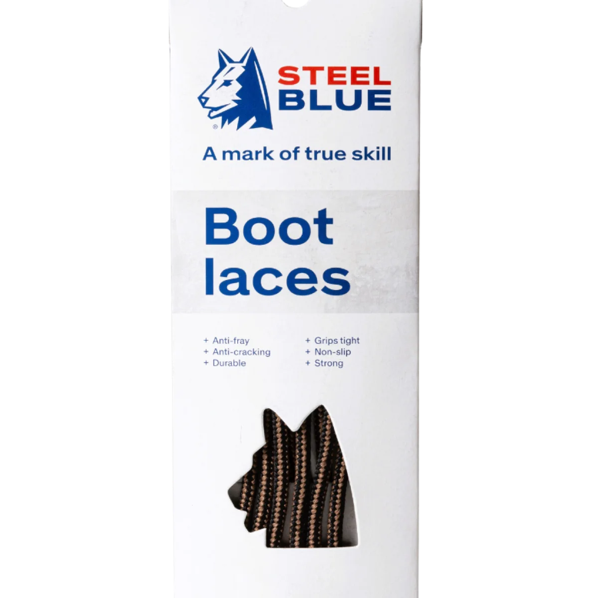 Steel Blue Nylon Laces - Black/Brown