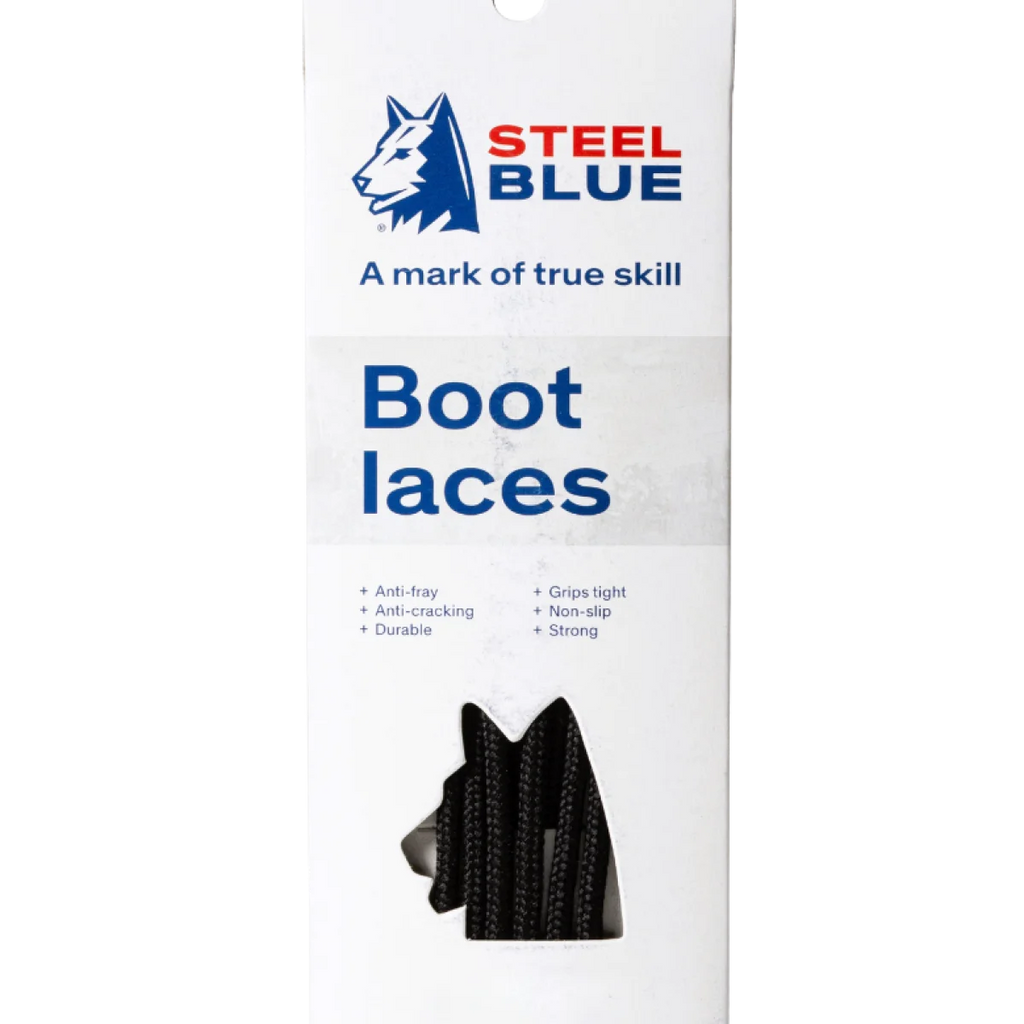 Steel Blue Nylon Laces - Black