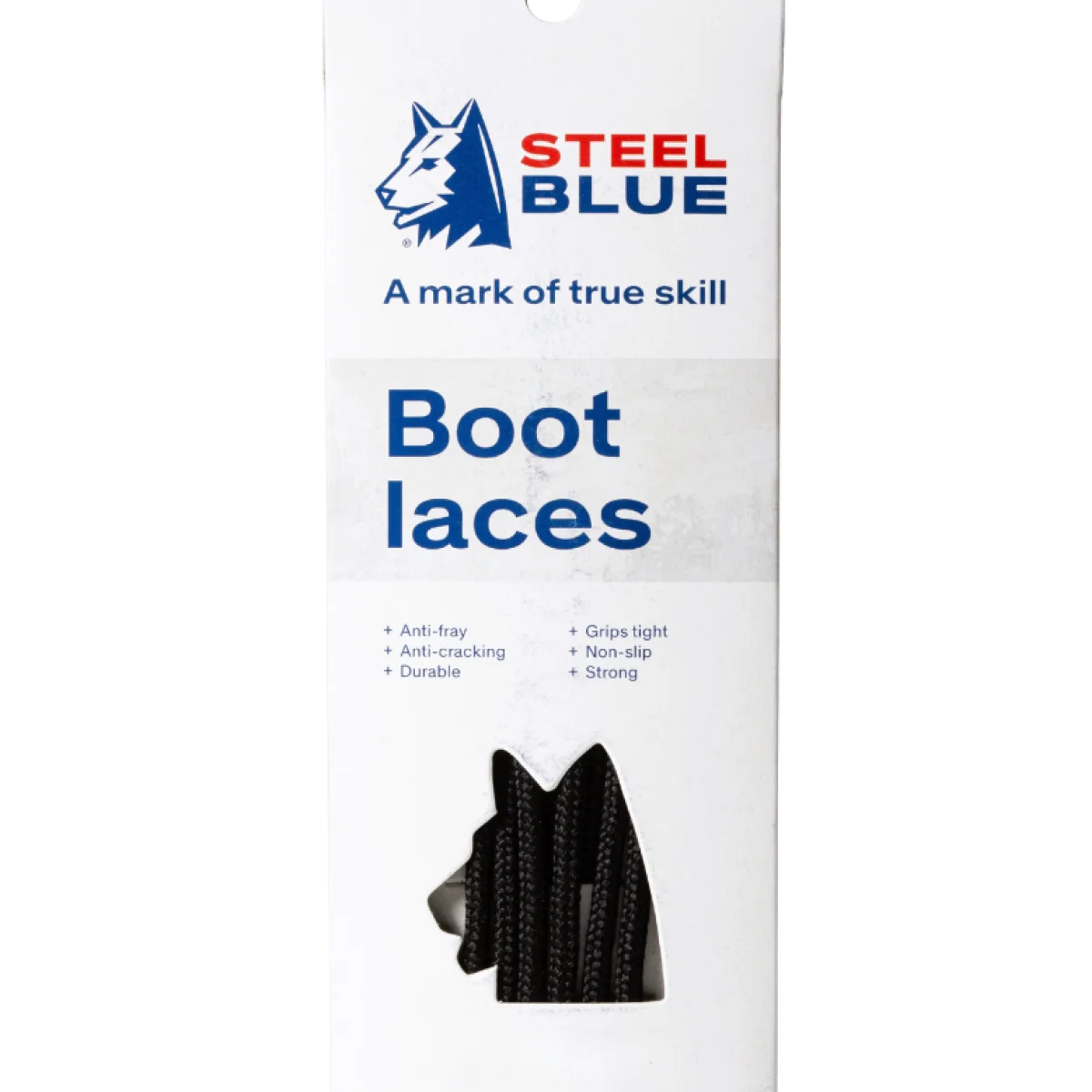 Steel Blue Nylon Laces - Black