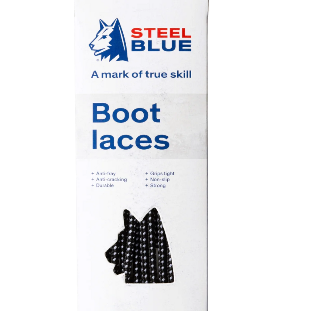 Steel Blue Nylon Laces - Black/White