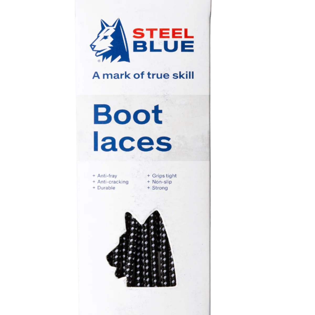 Steel Blue Nylon Laces - Black/White