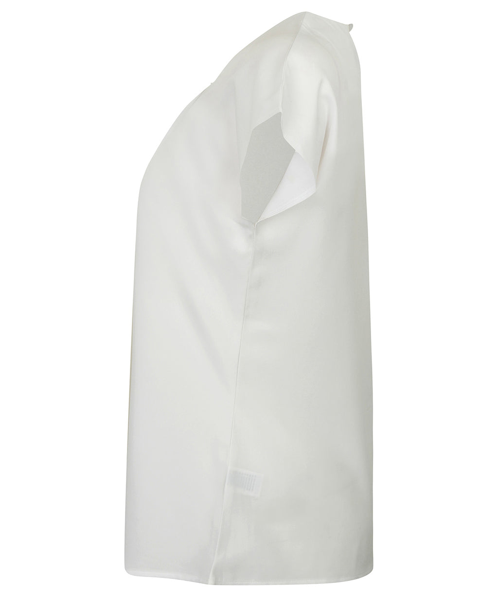 Women's Pleat Front Short Sleeve Blouse