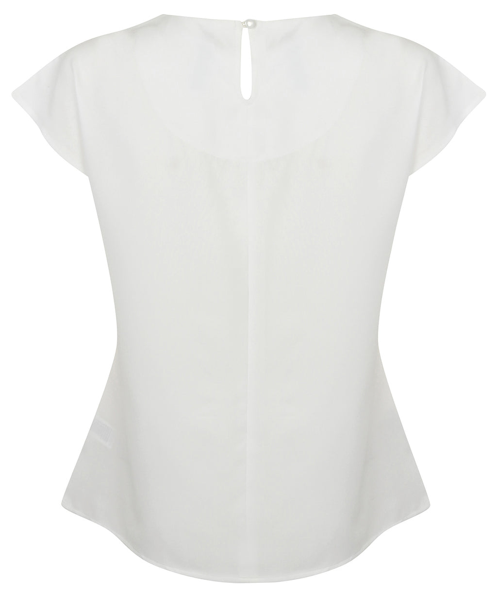 Women's Pleat Front Short Sleeve Blouse