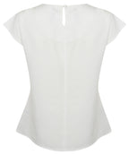 Women's Pleat Front Short Sleeve Blouse