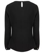 Women's Pleat Front Long Sleeve Blouse