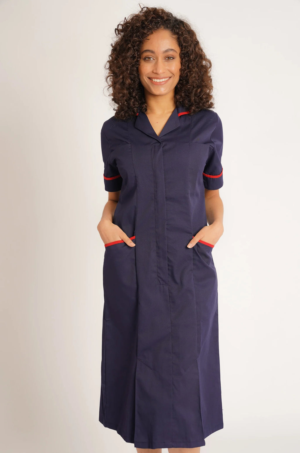 Ladies Dress with Round Collar