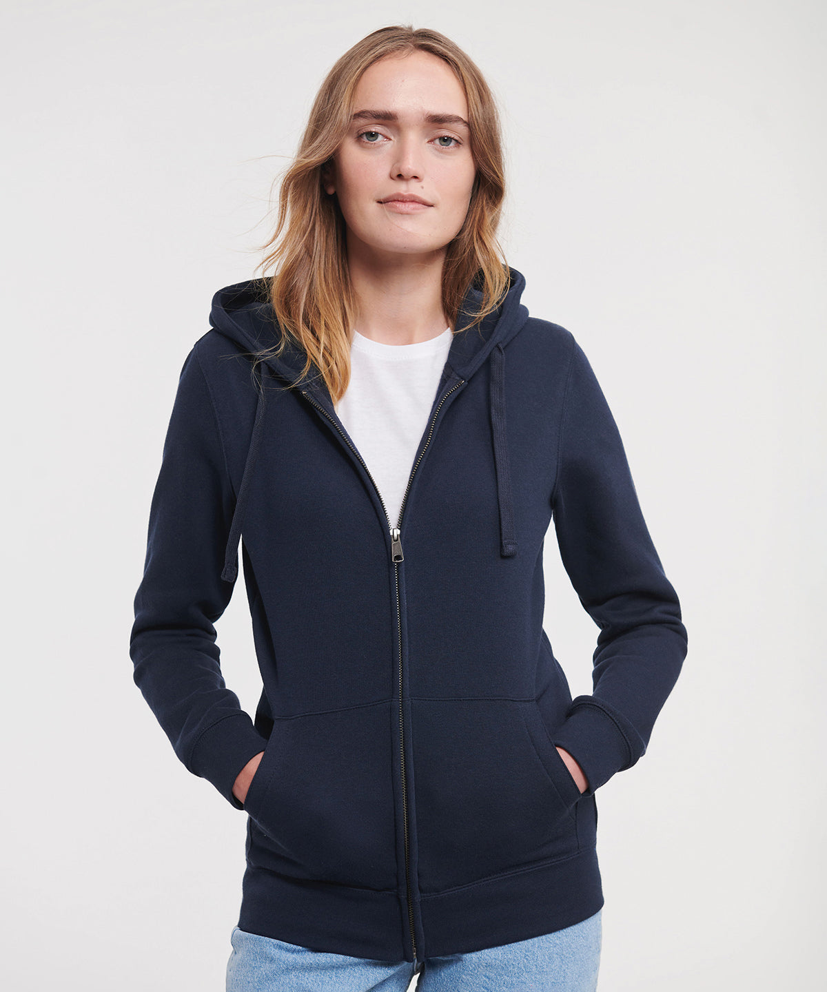 Women's authentic zipped hooded sweatshirt