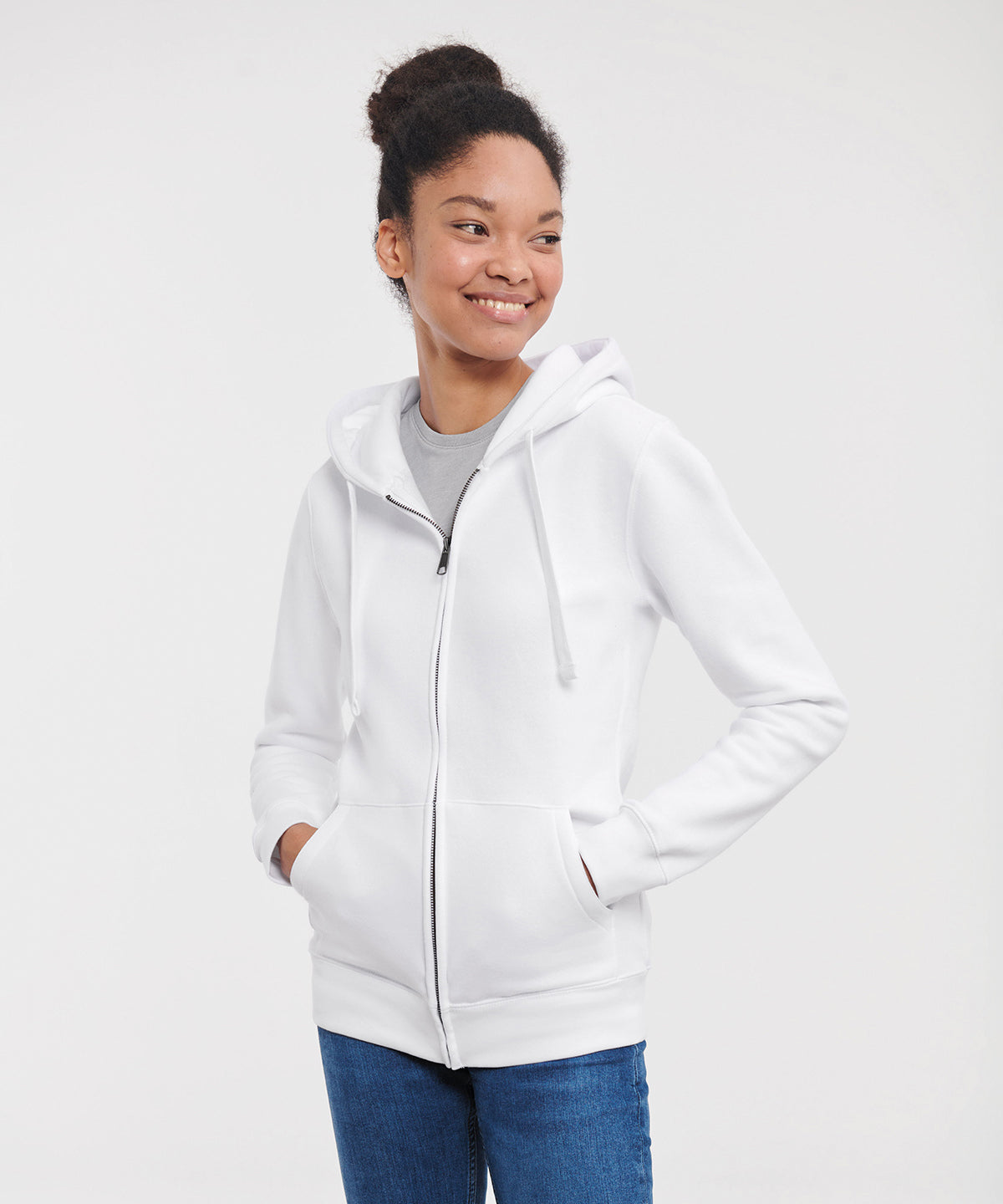 Women's authentic zipped hooded sweatshirt