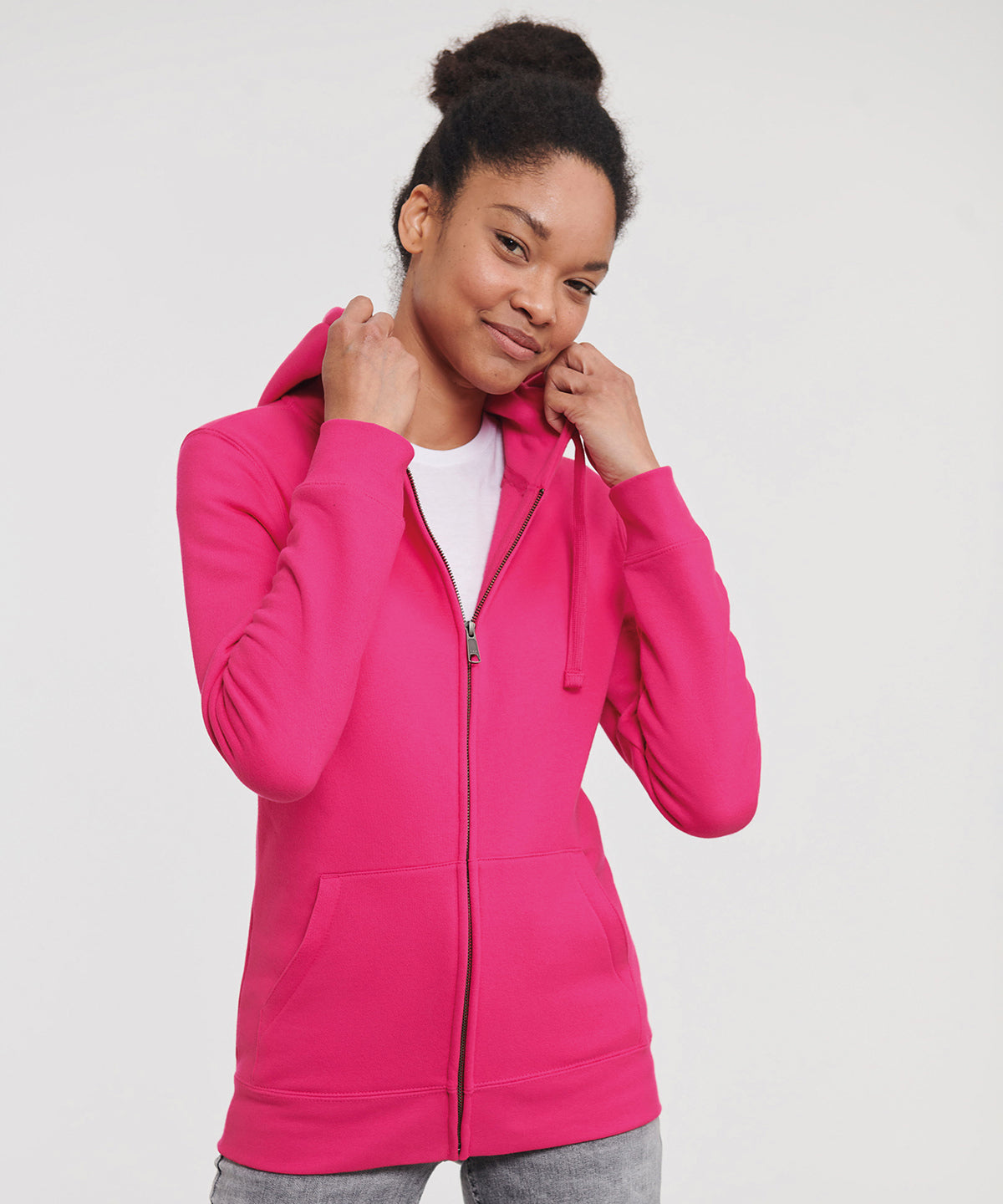 Women's authentic zipped hooded sweatshirt