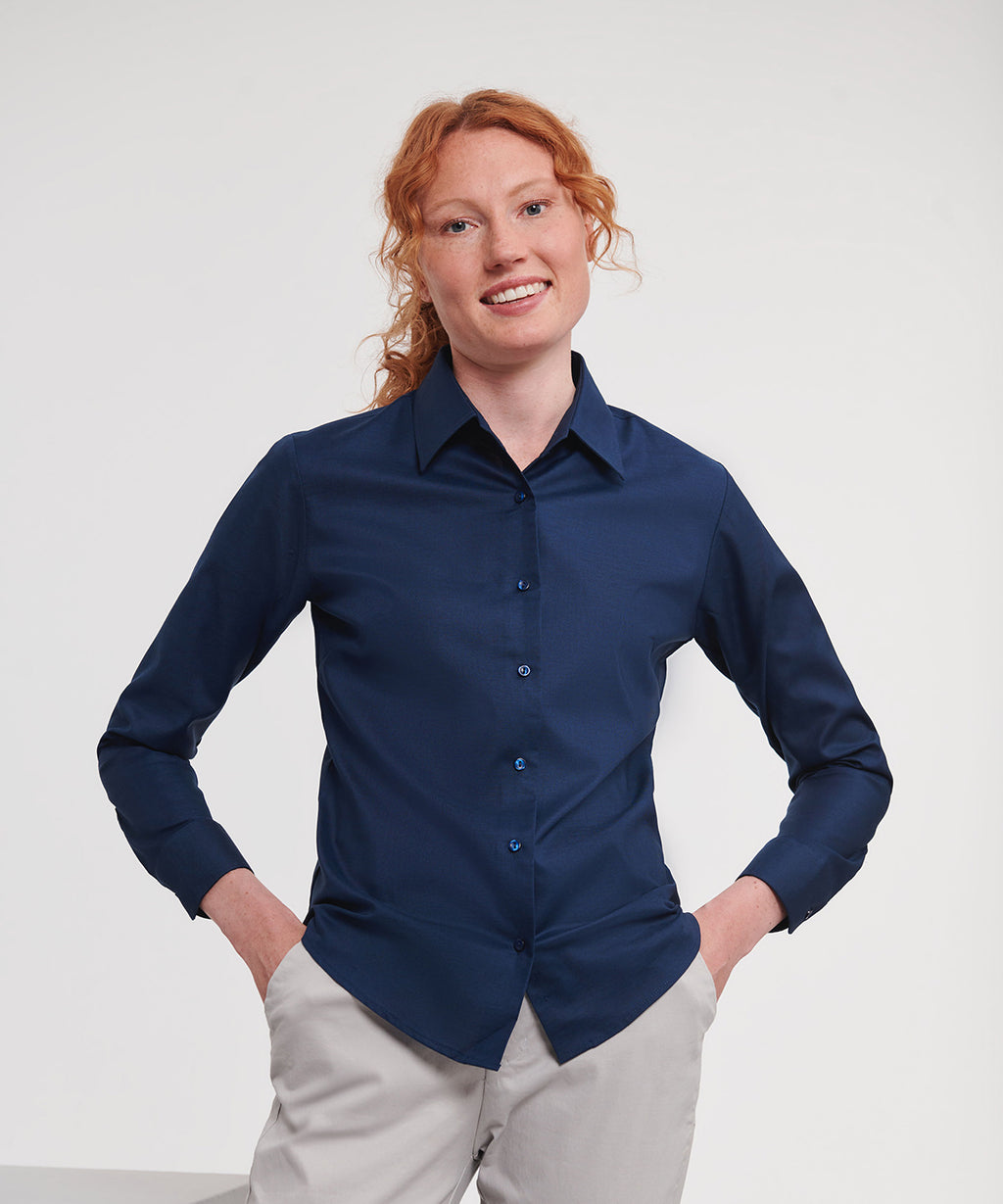 Women's long sleeve easycare Oxford shirt