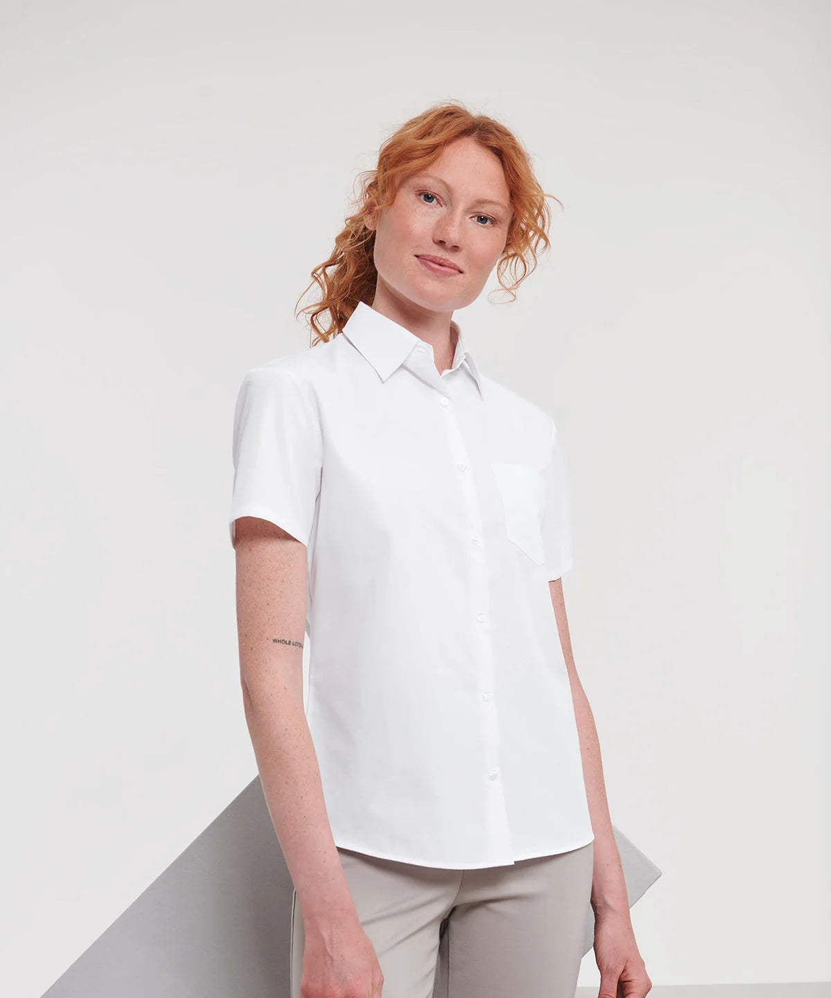 Women's Short Sleeve Polycotton Easycare Poplin Shirt
