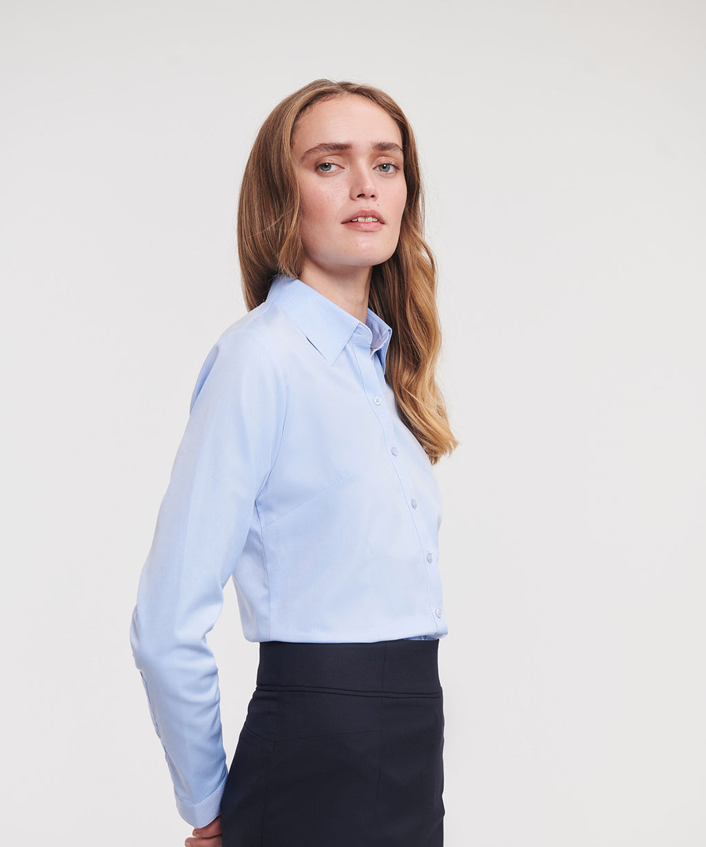 Women's Long Sleeve Herringbone Shirt