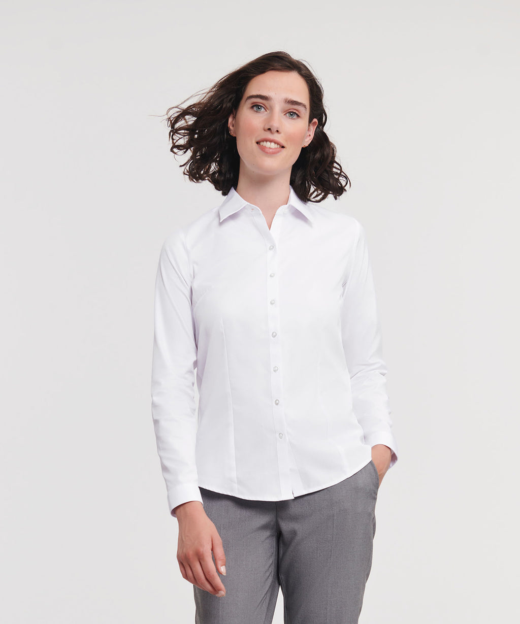Women's Long Sleeve Herringbone Shirt