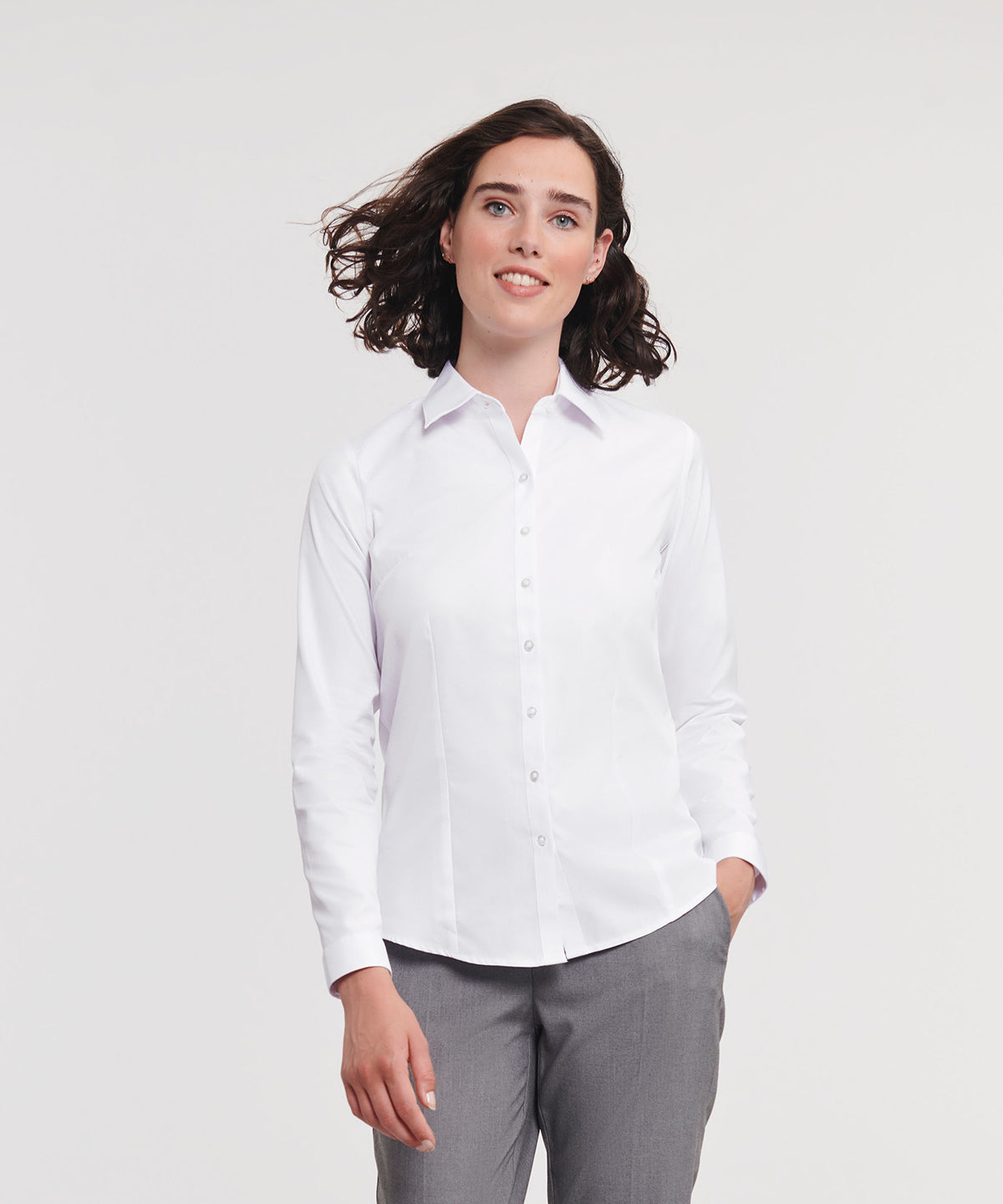 Women's Long Sleeve Herringbone Shirt