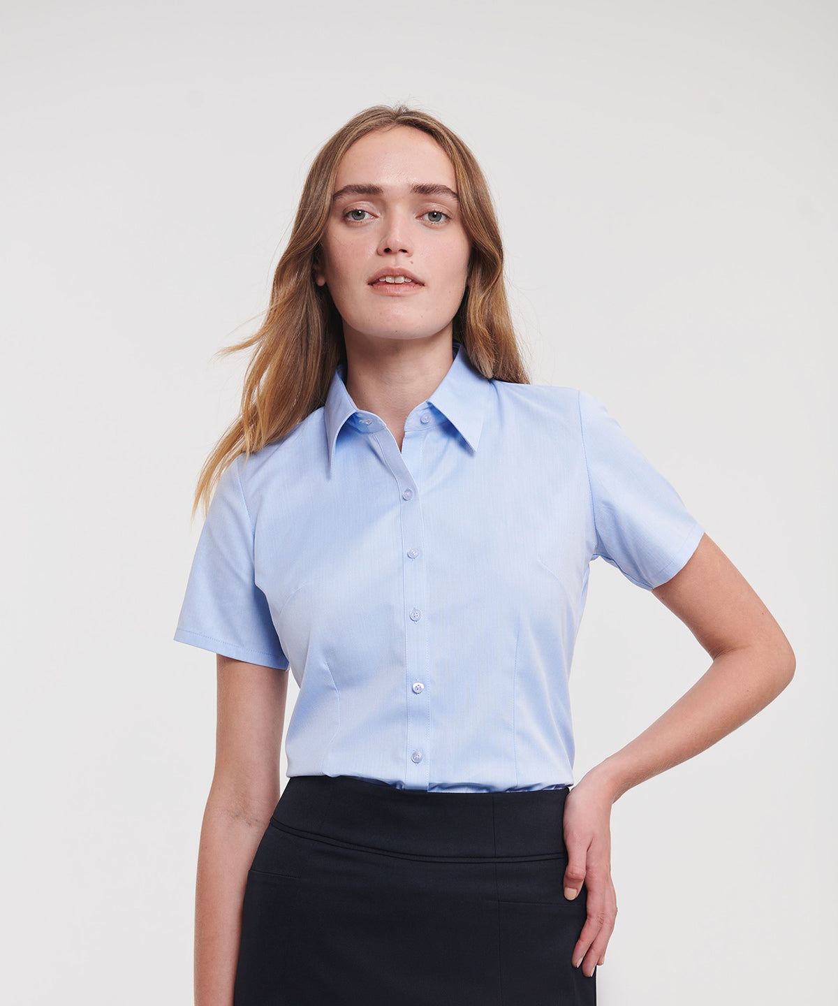 Women's Short Sleeve Herringbone Shirt