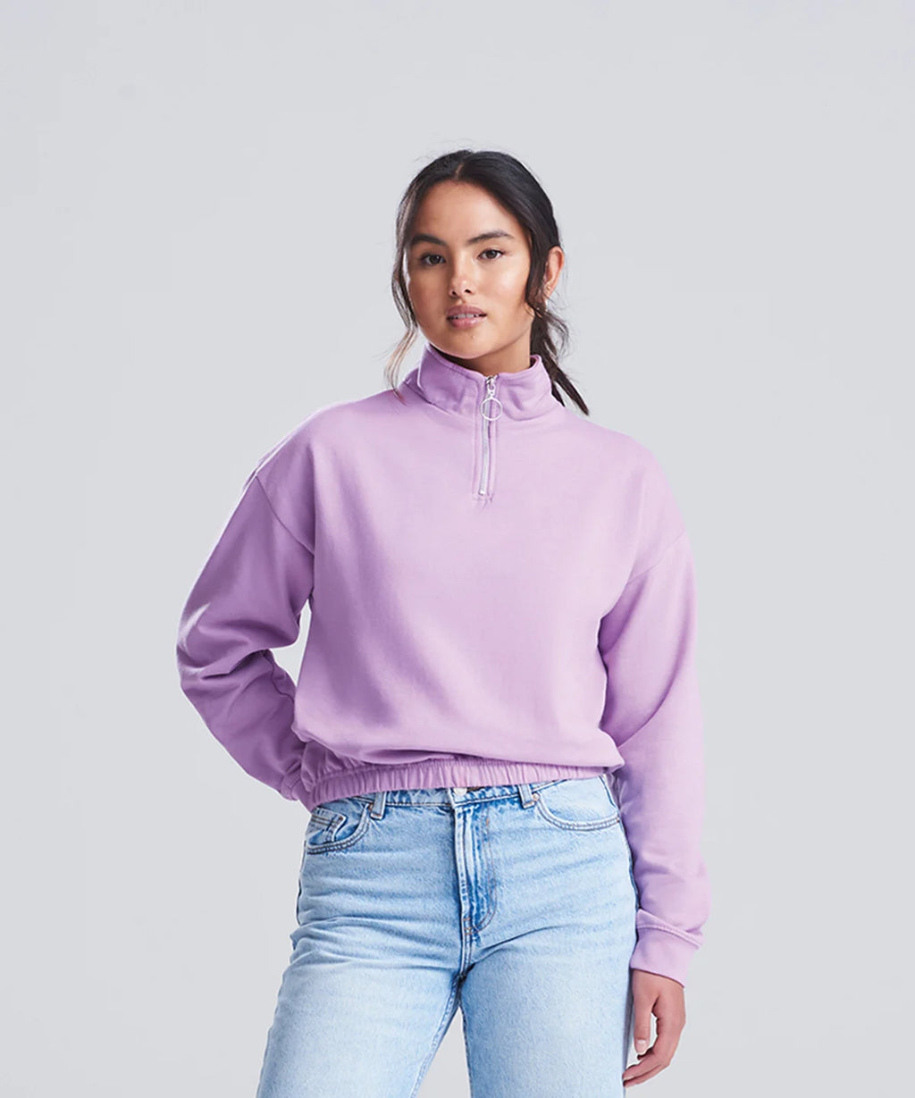 Women's cropped ¼-zip sweat