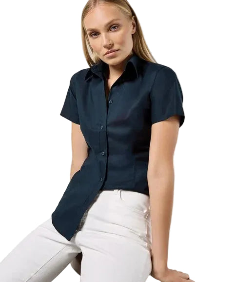 Women's Workplace Oxford Blouse Short-Sleeved