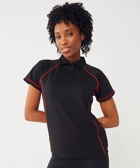 Women's piped performance polo