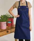 ‘Barley’ Contrast Stitch Bib Apron