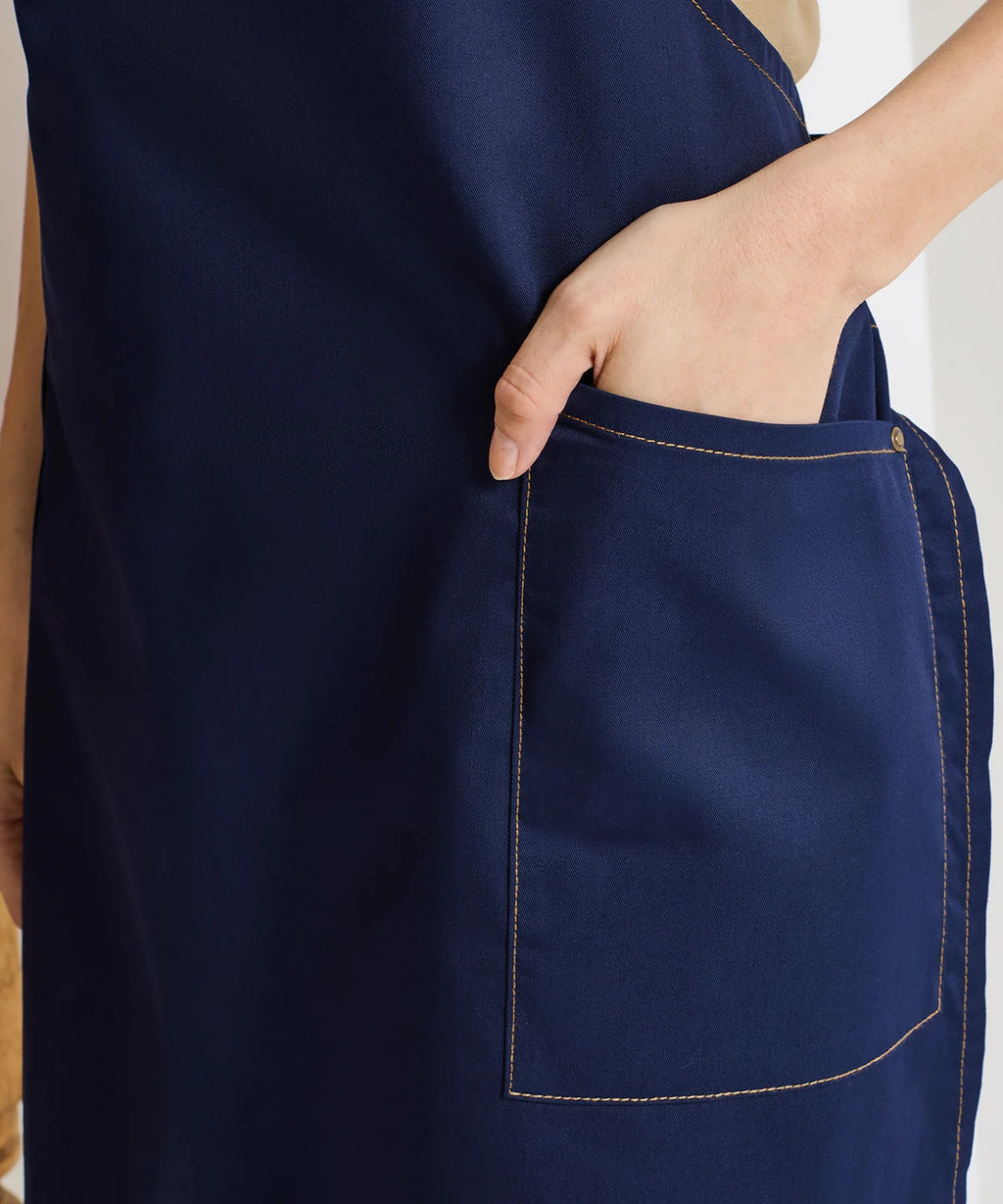 ‘Barley’ Contrast Stitch Bib Apron