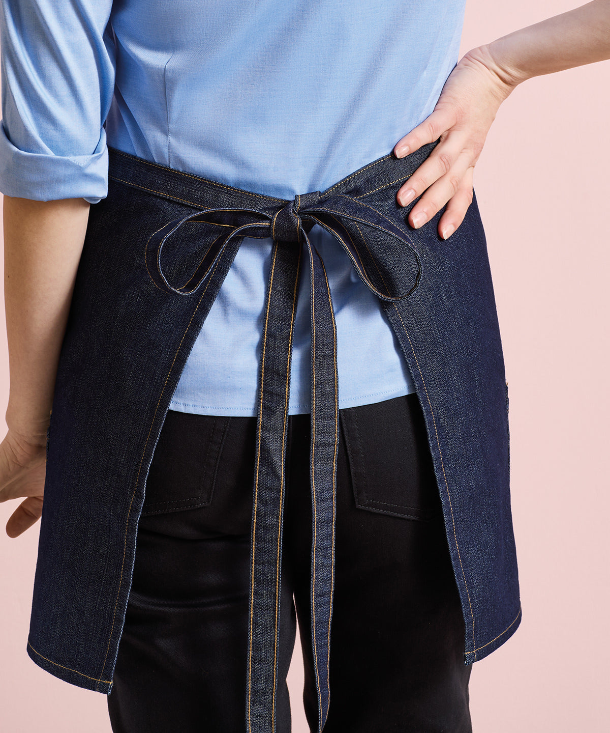 Jeans stitch denim waist apron