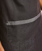 Domain contrast denim bib apron