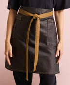 Division waxed-look denim waist apron