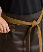 Division waxed-look denim waist apron