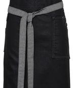 Division waxed-look denim waist apron