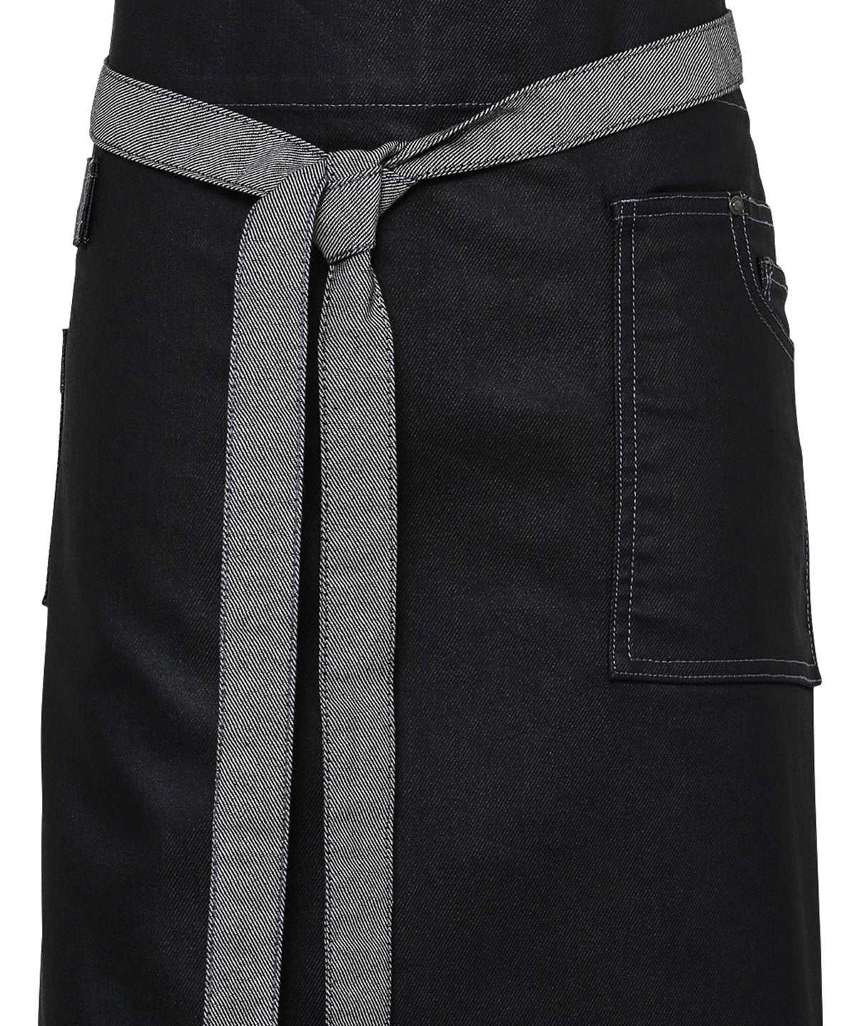 Division waxed-look denim waist apron