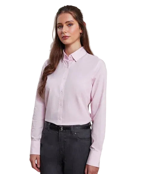 Women's Cotton-Rich Oxford Stripes Blouse