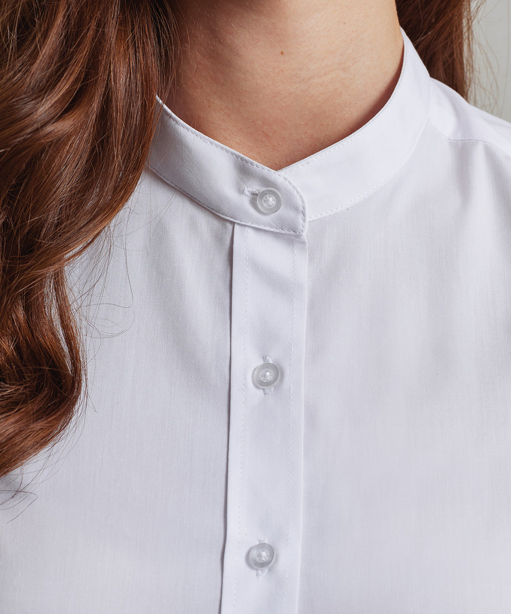 Women's banded collar 'grandad' shirt