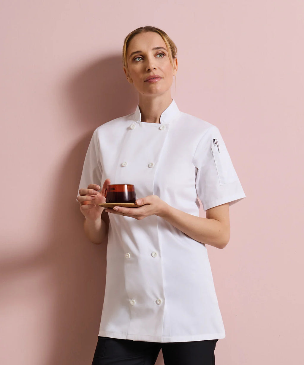 Women's short sleeve chef's jacket