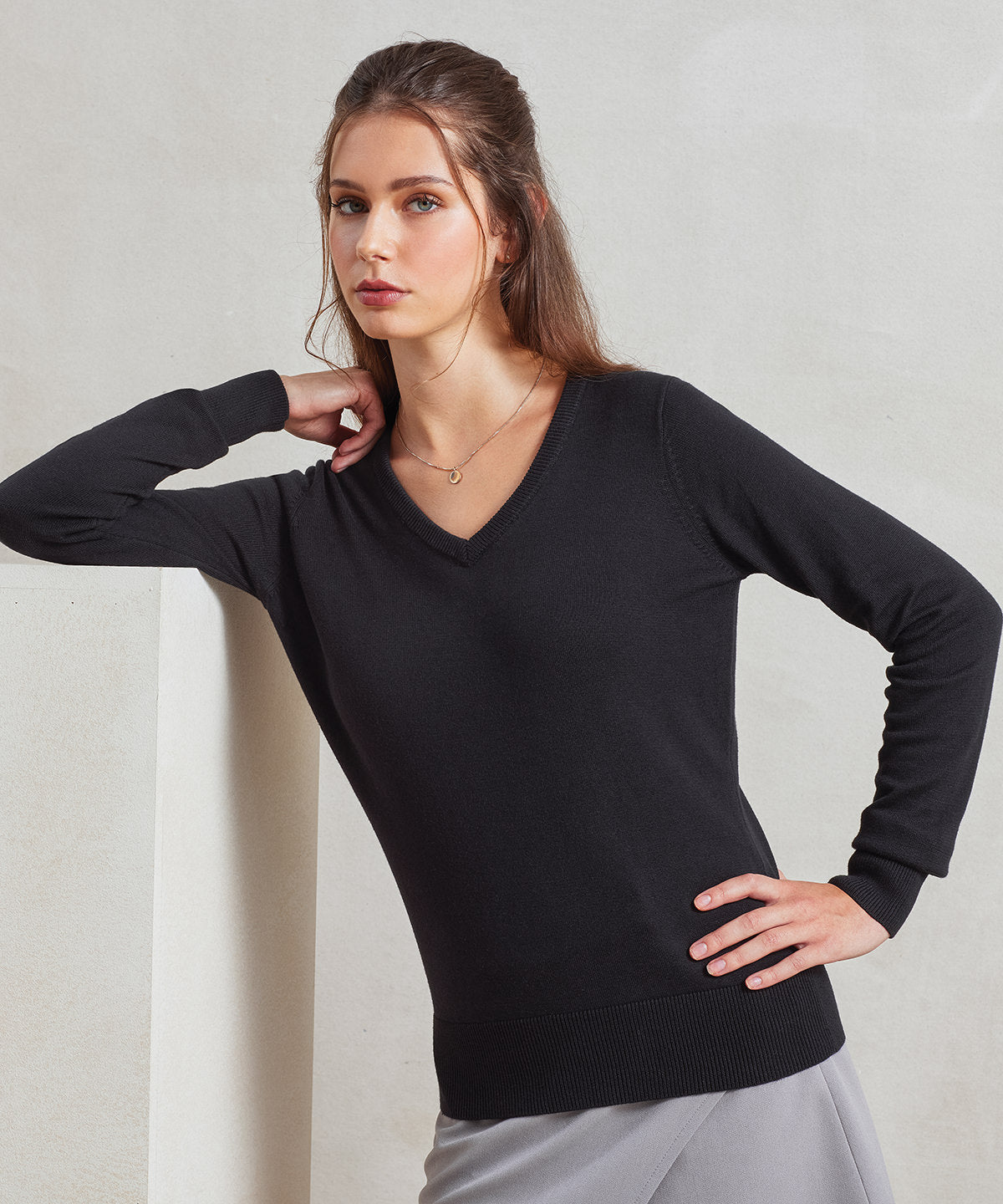 Women's V-Neck Knitted Sweater