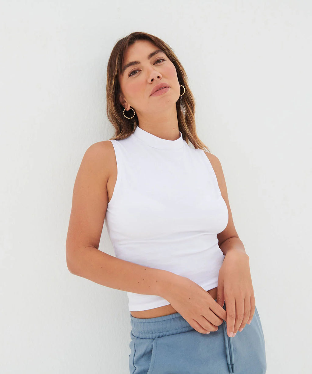 Women's high neck crop vest