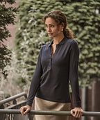 Women’s luxury stretch long sleeve polo