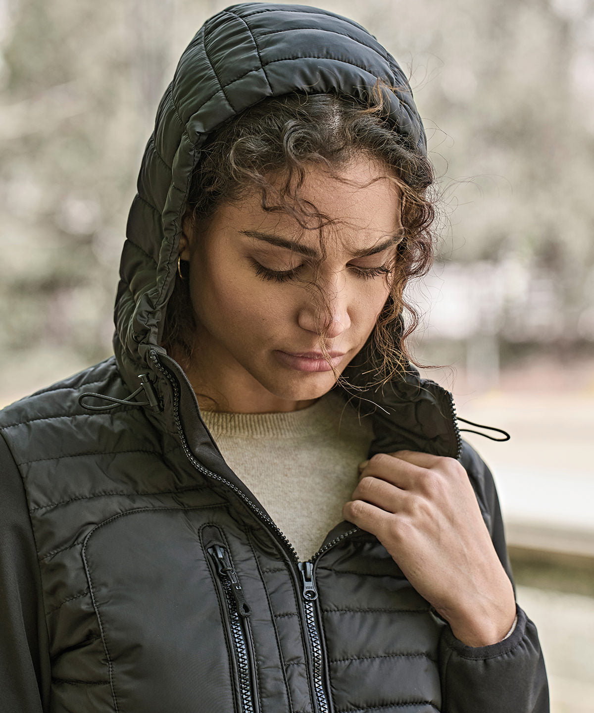 Women’s hooded crossover jacket (9629)