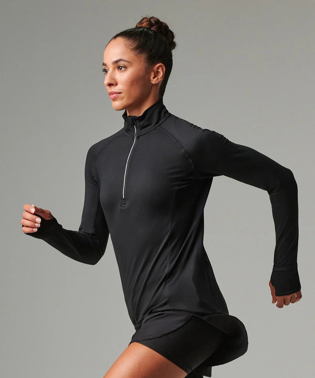 Women's long-sleeved ¼ zip top