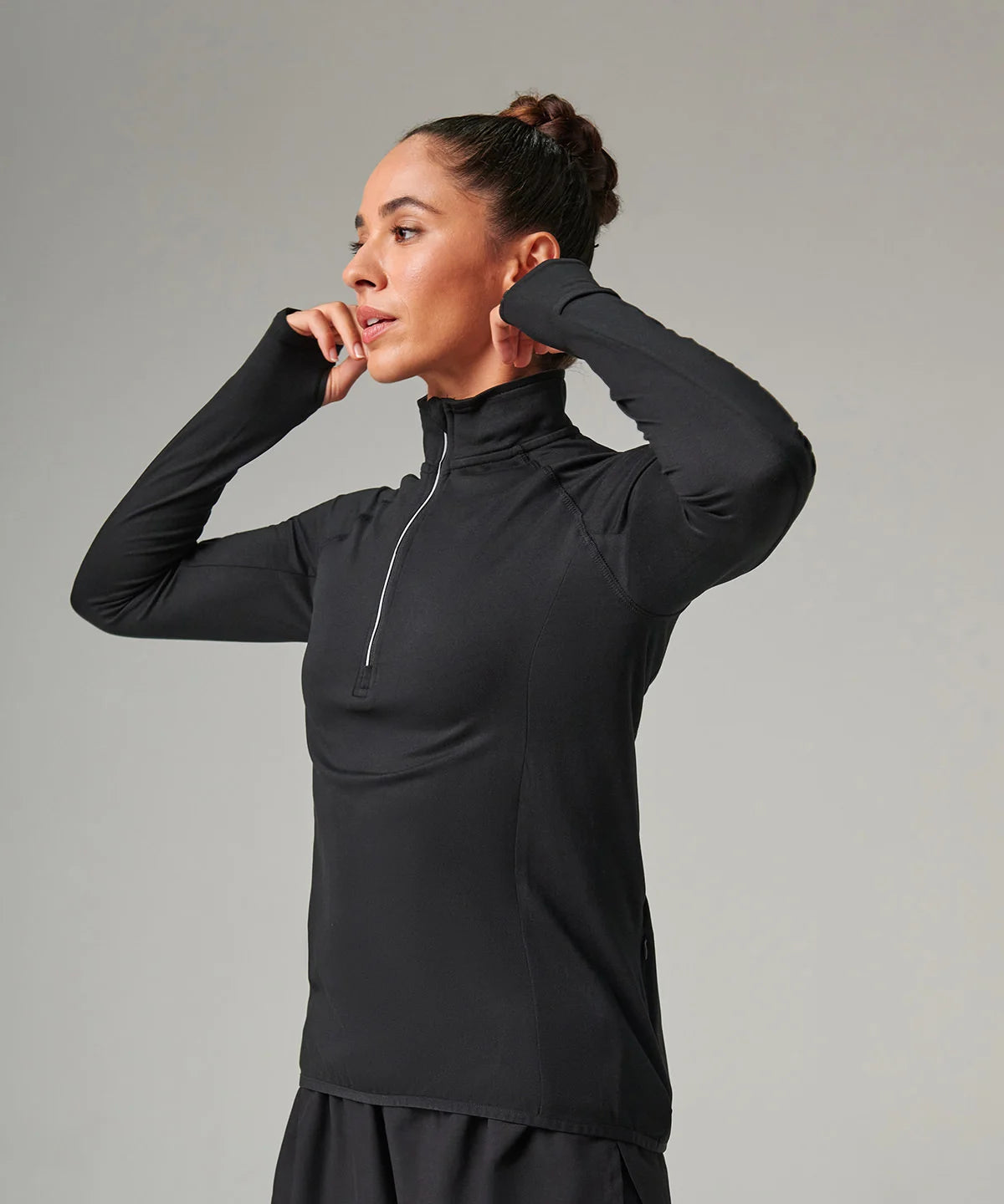 Women's long-sleeved ¼ zip top