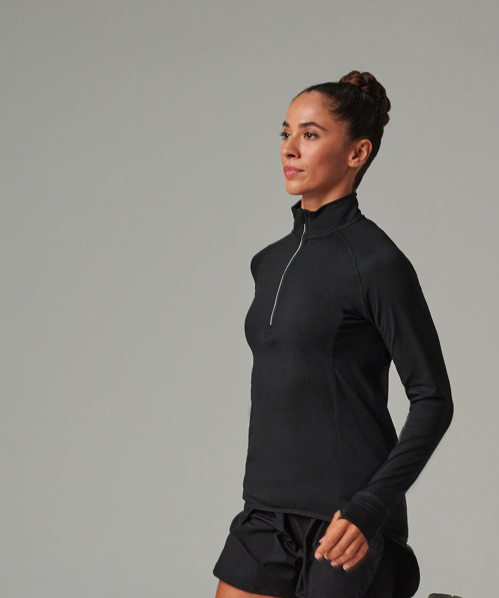Women's long-sleeved ¼ zip top