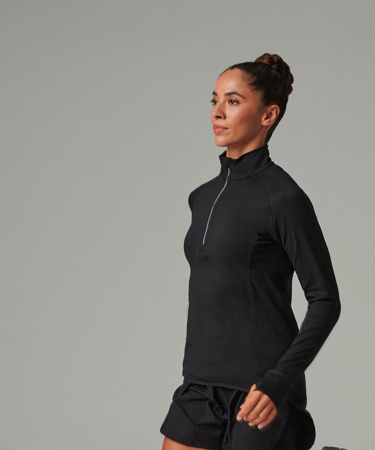 Women's long-sleeved ¼ zip top