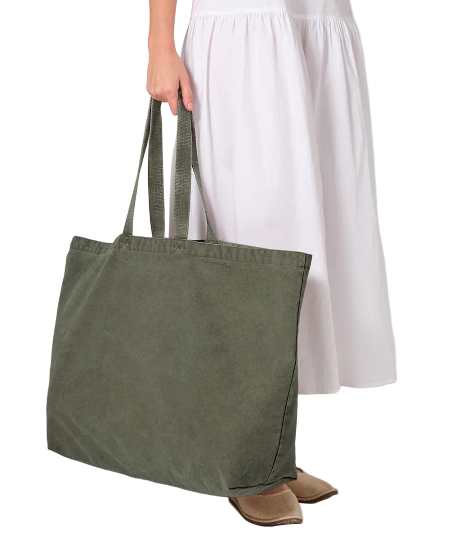 Garment-Dyed Oversized Tote Bag