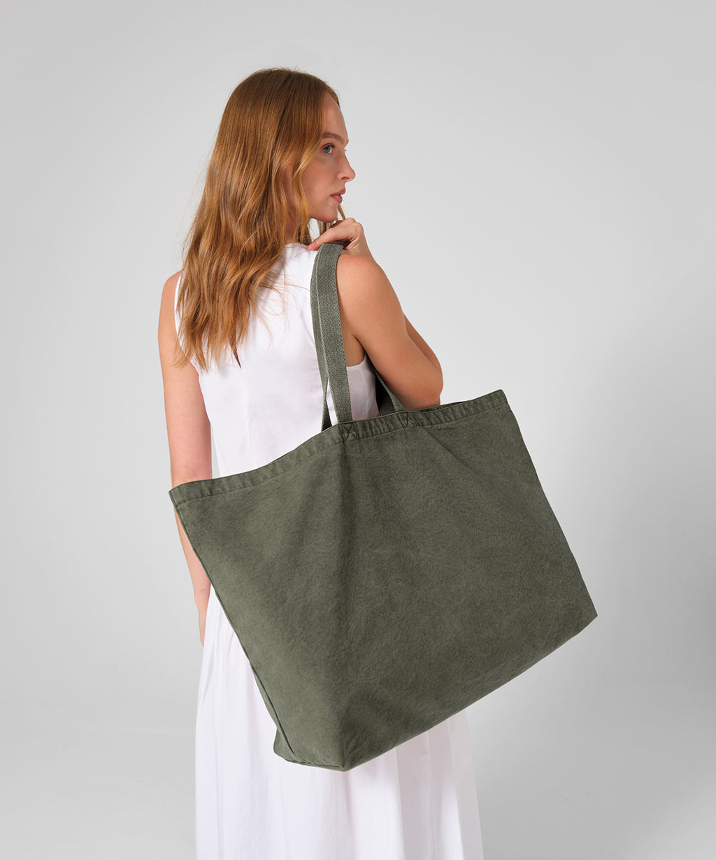 Garment-Dyed Oversized Tote Bag