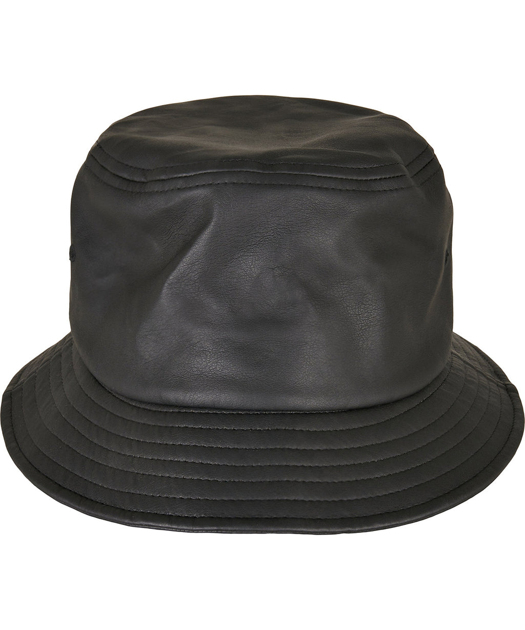 Imitation leather bucket hat