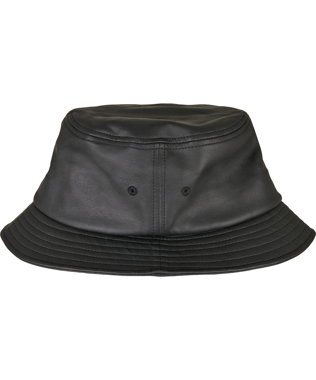 Imitation leather bucket hat